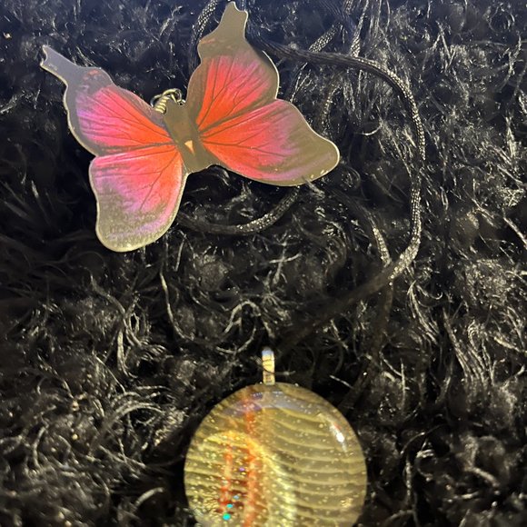 Rare Unique Vintage Marble Glass Boho One of a Kind Handmade Necklace - Picture 4 of 16